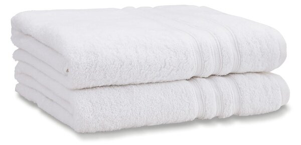 Set di asciugamani tipo terry bianchi in cotone 2 pz 90x140 cm Zero Twist – Catherine Lansfield