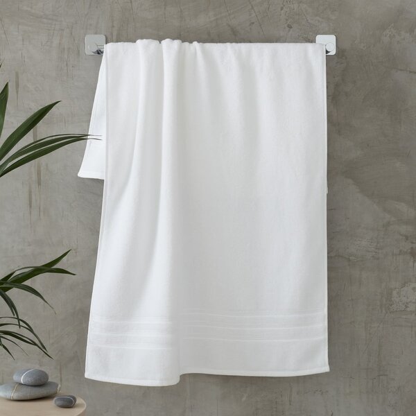 Set di asciugamani tipo terry bianchi in cotone 2 pz 90x140 cm Zero Twist – Catherine Lansfield