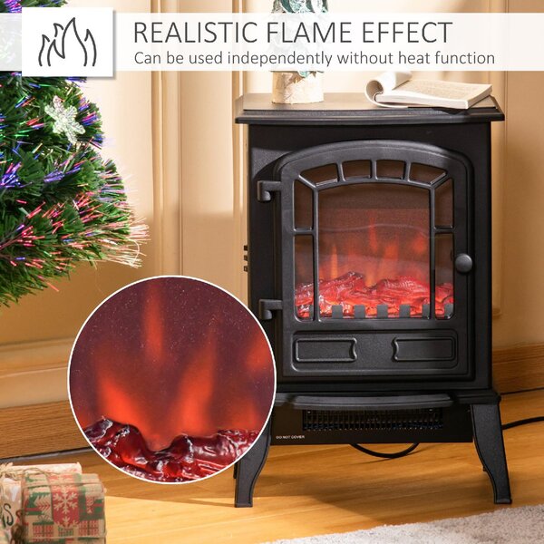 DecHome Camino Elettrico con Effetto Fiamma Temperatura Regolabile Copertura 20-25mq Nero