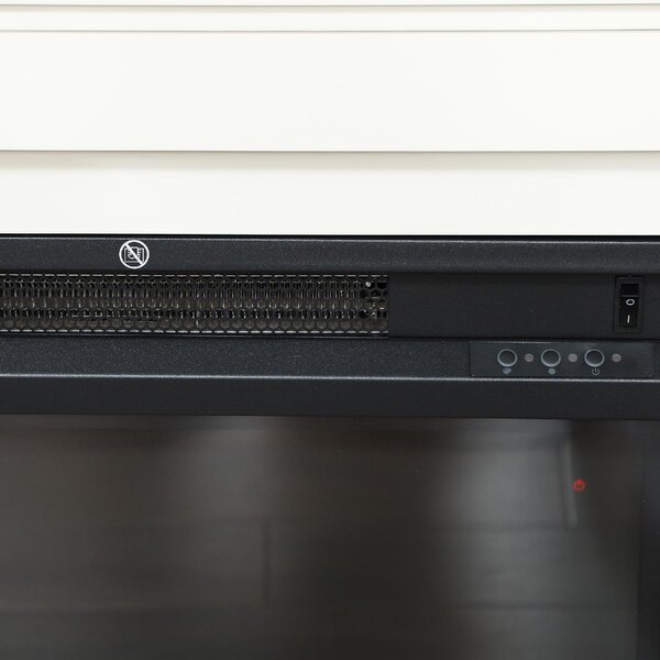 DecHome Camino Elettrico con Fiamma a 12 Colori e 5 Luminosit, Telecomando e Timer, 98x25x80 cm colore Bianco/Nero - R354WT
