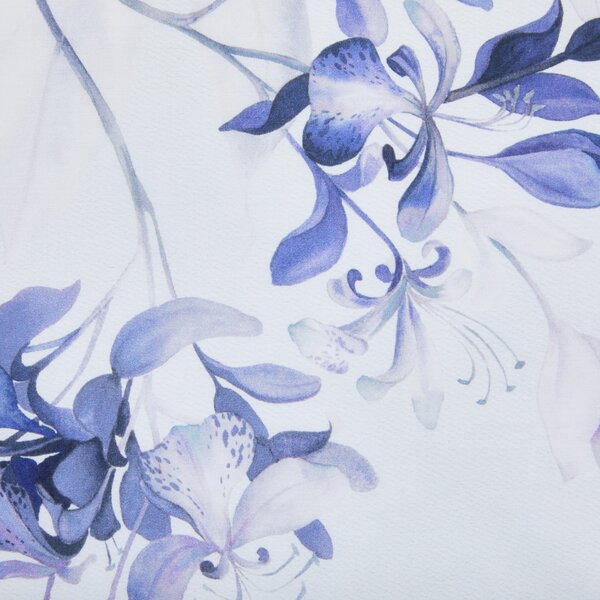 Completo Lenzuola In Percalle Florry Matrimoniale - 250X290 175X205 + 2 Federe 50X80 Mirabello Floreale Blu Caleffi
