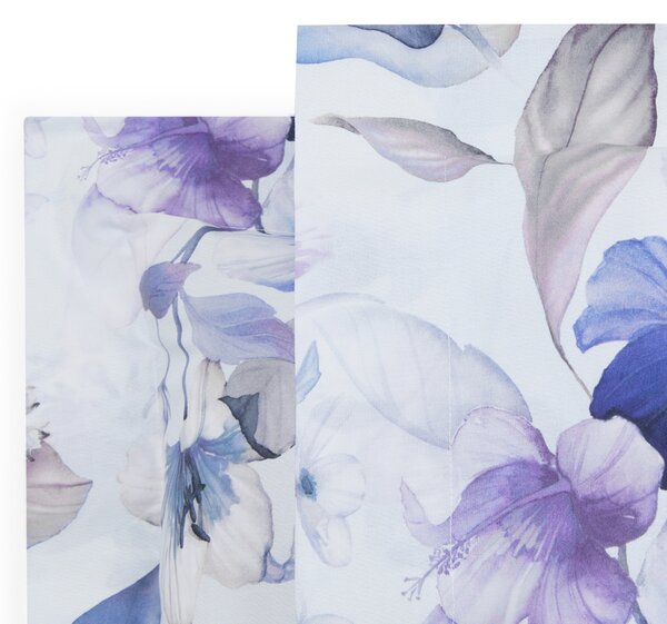 Completo Lenzuola In Percalle Florry Matrimoniale - 250X290 175X205 + 2 Federe 50X80 Mirabello Floreale Blu Caleffi