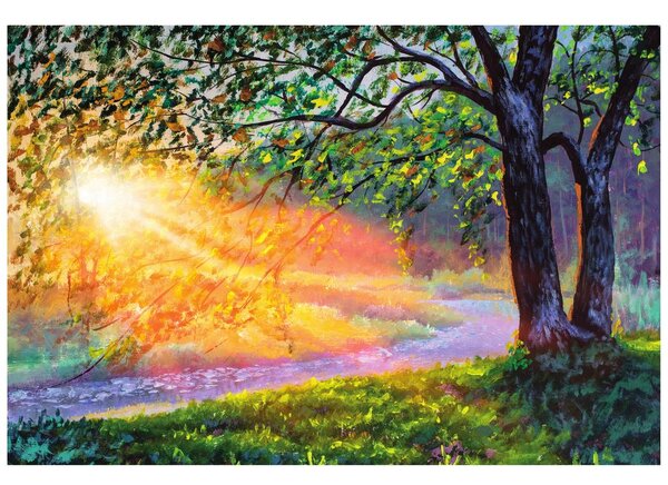 Carta da parati – Alba nella foresta