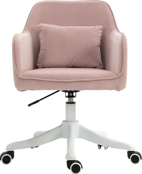 Sedia da ufficio con funzione massaggio, sedia da scrivania girevole, funzione vibrazione, braccioli regolabili, 55x65x79-89 cm, rosa, 70 cm, 86 cm, velluto, 57 cm, 115 kg