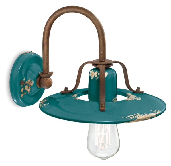 Applique Lampada da Muro Retr�, COUNTRY H 21 cm Sp 30 cm25 cm peso 1,20 kg - Attacco Lampada E27 interno VINTAGE Verde
