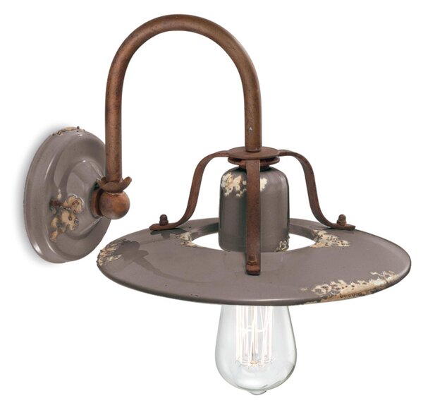 Applique Lampada da Muro Retr�, COUNTRY H 21 cm Sp 30 cm25 cm peso 1,20 kg - Attacco Lampada E27 interno VINTAGE Tortora