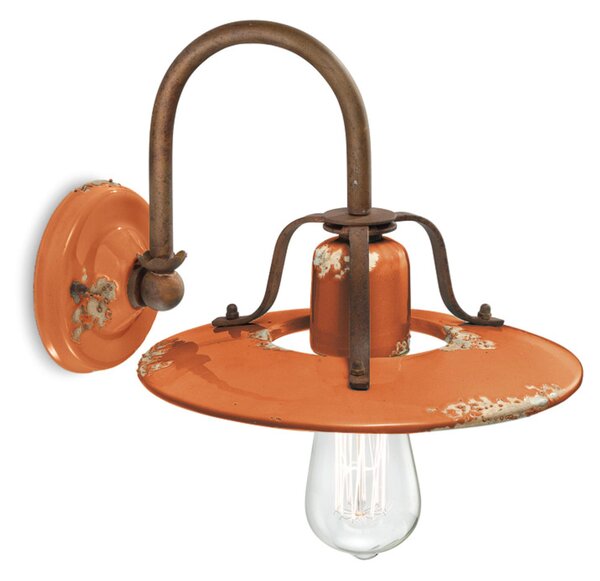 Applique Lampada da Muro Retr�, COUNTRY H 21 cm Sp 30 cm25 cm peso 1,20 kg - Attacco Lampada E27 interno VINTAGE Arancio