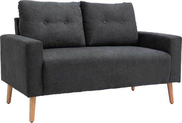 DecHome Divano 2 Posti Scandinavo in Tessuto Dimensioni 145x76x88 cm colore Grigio Scuro