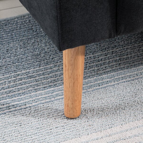 DecHome Divano 2 Posti Scandinavo in Tessuto Dimensioni 145x76x88 cm colore Grigio Scuro