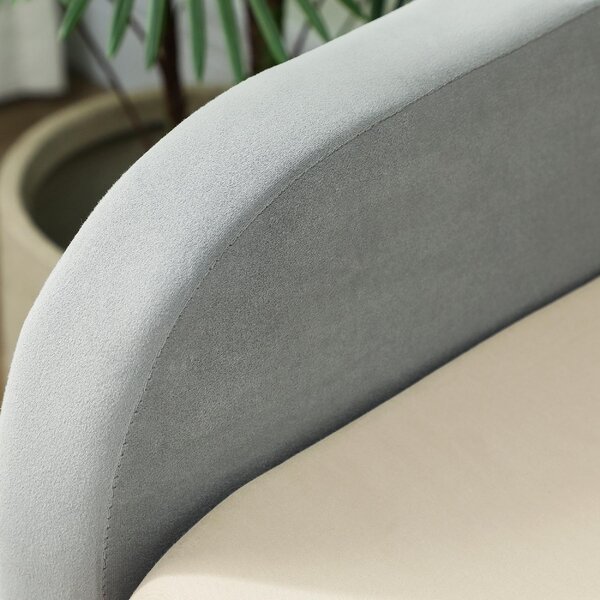 DecHome Divano Letto 3 Posti Moderno in Velluto Dimensioni 205x186x75 cm colore Grigio Chiaro