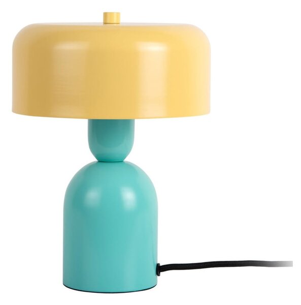 Lampada da tavolo gialla/turchese (altezza totale 24 cm) Double Funky – Leitmotiv