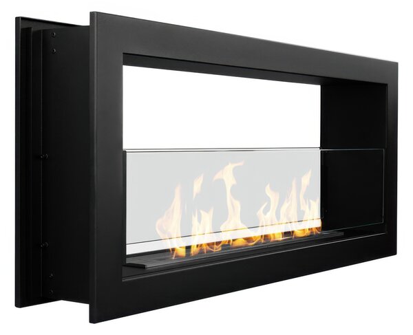 Camino a bioetanolo da incasso bifacciale biocamino 2 lati Dimensioni 90x15,2 xh 40 cm, Potenza 3 kw MONTEFALCO 90 Superficie riscaldata: fino a 30 mt2