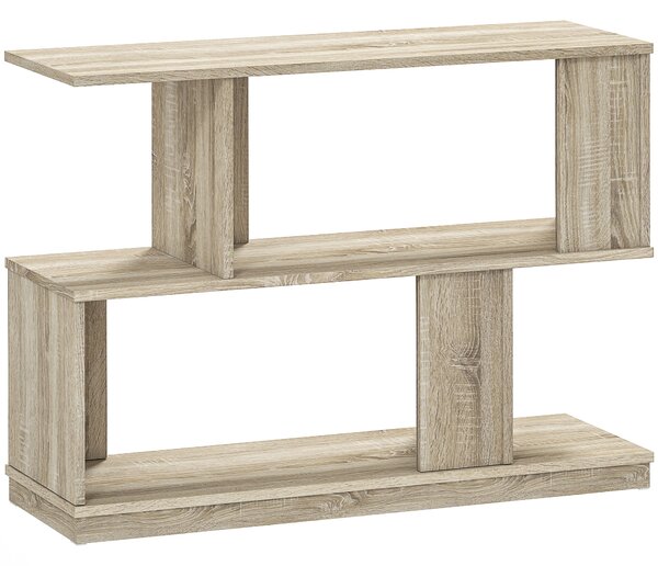 HOMCOM Tavolino da Caffè Moderno a S con 3 Ripiani per Soggiorno e Salotto, 90x30x61 cm, Legno | Aosom Italy