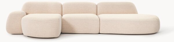 Divano angolare componibile 4 posti in bouclé con chaise longue Wolke