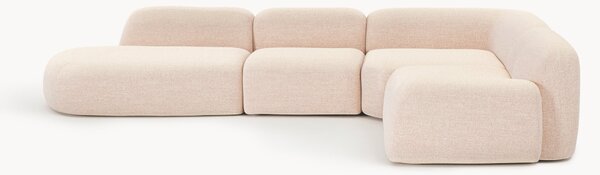 Divano angolare componibile XL in bouclé con chaise longue Wolke