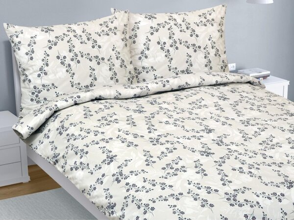 Set di lenzuola in cotone - 1 set 240x220, 70x90 - beige, grigio, rosso