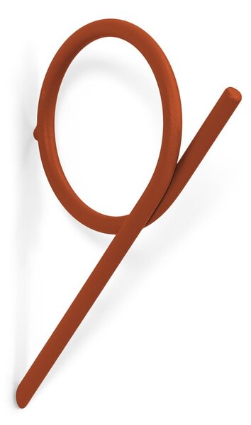 Gancio da parete color terracotta in acciaio Tuba S – Spinder Design