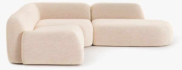 Divano angolare componibile 4 posti in bouclé con chaise longue Wolke