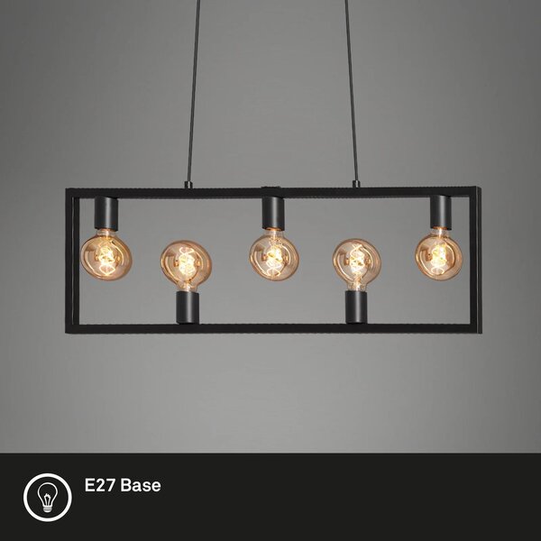 Lampada a sospensione Briloner 5xE27 98CM lampada a sospensione 150CM lampada a sospensione nero