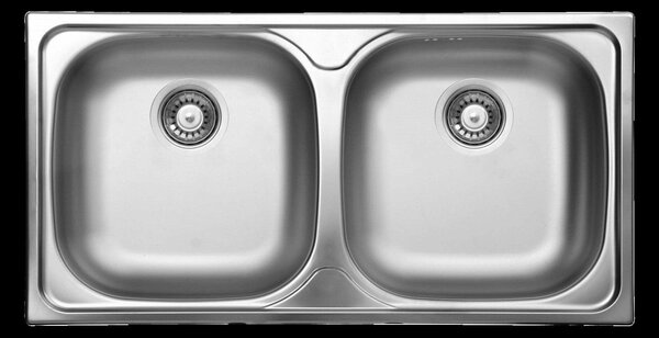 2-bowl steel sink