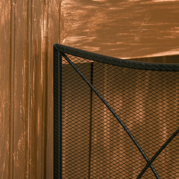 DecHome Parascintille Camino a 3 Parti Pieghevole in Metallo 126x2x76 cm colore Nero - 34263S500