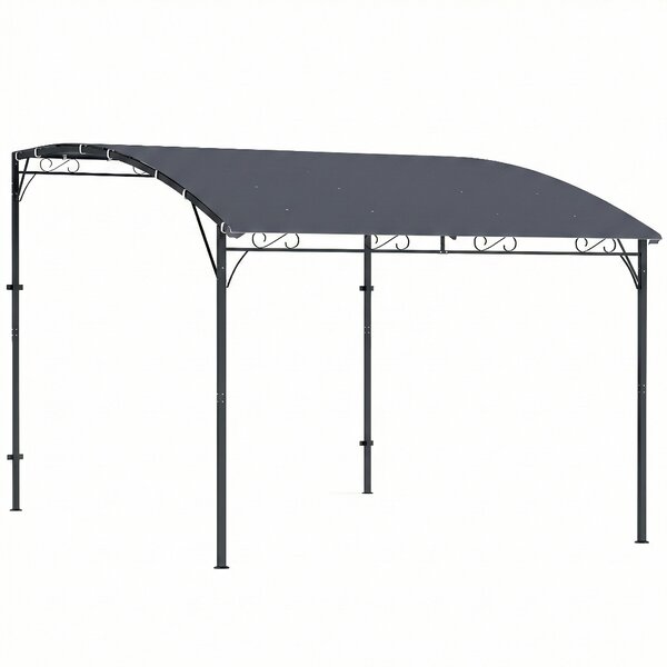 Outsunny Gazebo Pergolato da Giardino con Fori di Drenaggio 3.8x2.8m Grigio | Aosom Italy