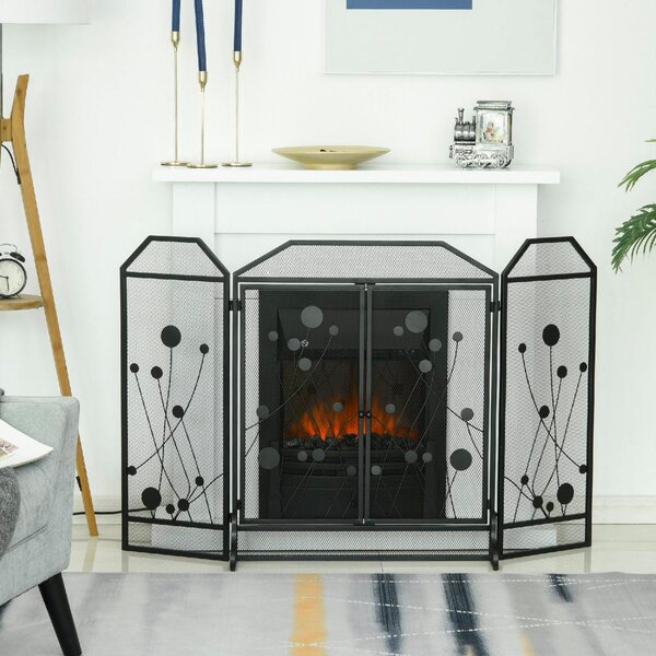 DecHome Parascintille Per Caminetto Pieghevole Porta Magnetica 125x80 cm - 830D76