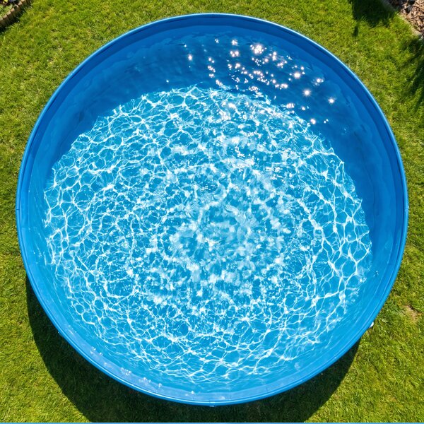 PawHut Piscina Pieghevole per Cani per Taglie Grandi e Extra Grandi, con Fondo Antiscivolo per Anatre, Interno ed Esterno, 160x30 cm, Blu e Grigio Scuro | Aosom Italy