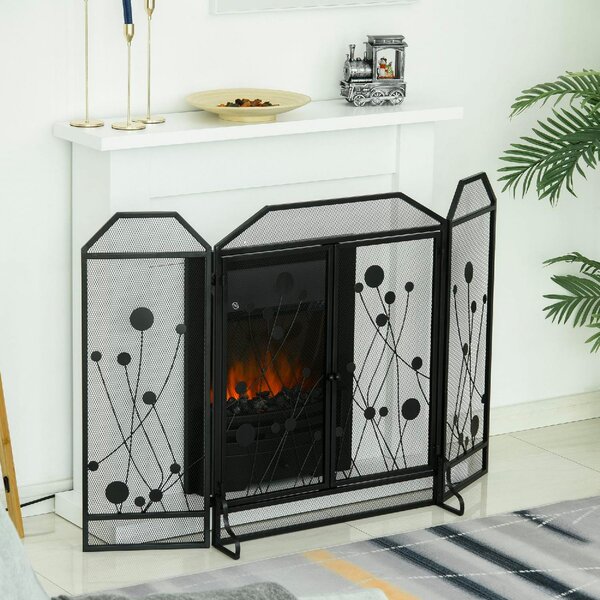 DecHome Parascintille Per Caminetto Pieghevole Porta Magnetica 125x80 cm - 830D76