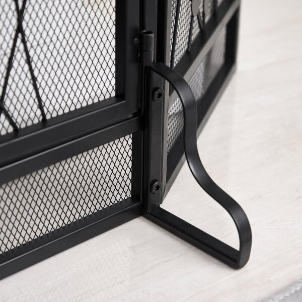 DecHome Parascintille Per Caminetto Pieghevole Porta Magnetica 125x80 cm - 830D76