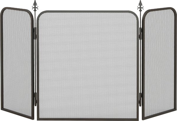 DecHome Parascintille Camino Pieghevole a 3 Pannelli in Metallo 96x1.3x56 cm colore Nero - BKJ52R