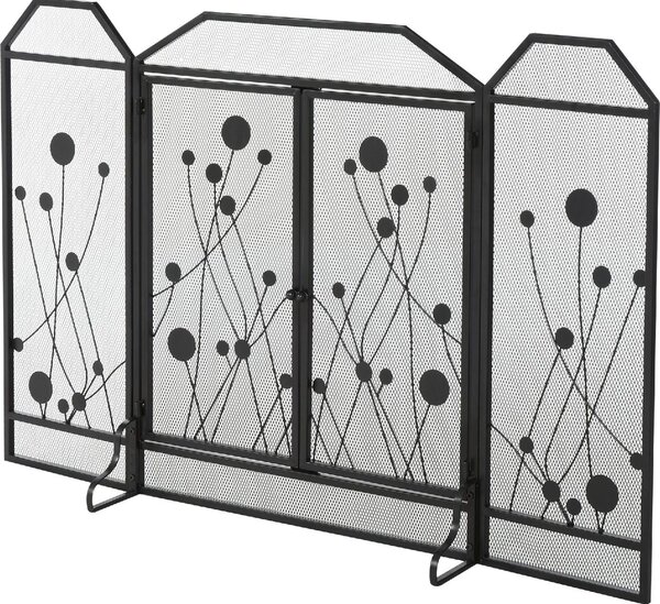 DecHome Parascintille Per Caminetto Pieghevole Porta Magnetica 125x80 cm - 830D76