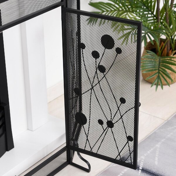 DecHome Parascintille Per Caminetto Pieghevole Porta Magnetica 125x80 cm - 830D76