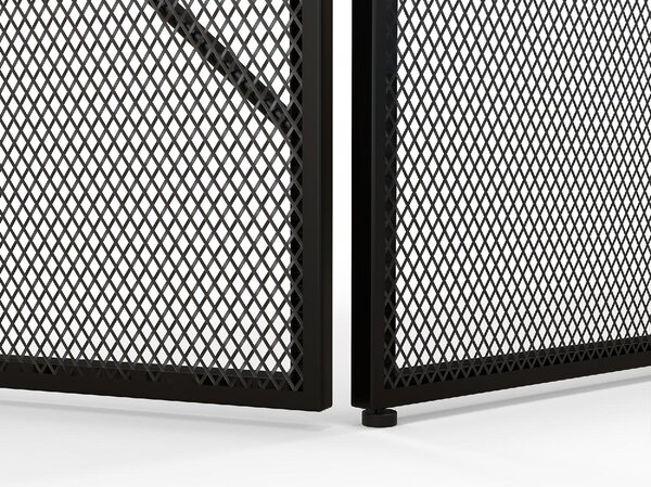 DecHome Parascintille per Camino Pieghevole a 3 Pannelli in Acciaio con Design Geometrico 135x1.2x85cm colore Nero - 520BKS501