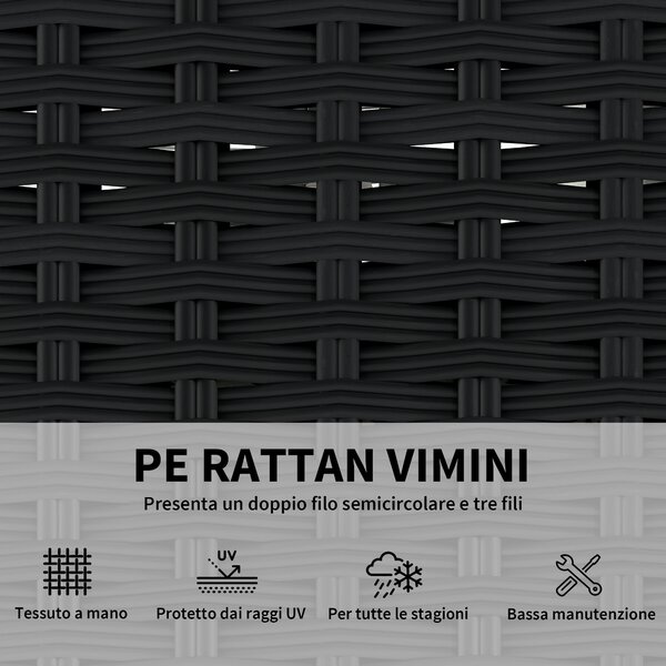 Outsunny Set da Giardino 5 pz Modulare con Poggiapiedi e Tavolino, in Rattan PE Grigio | Aosom Italy