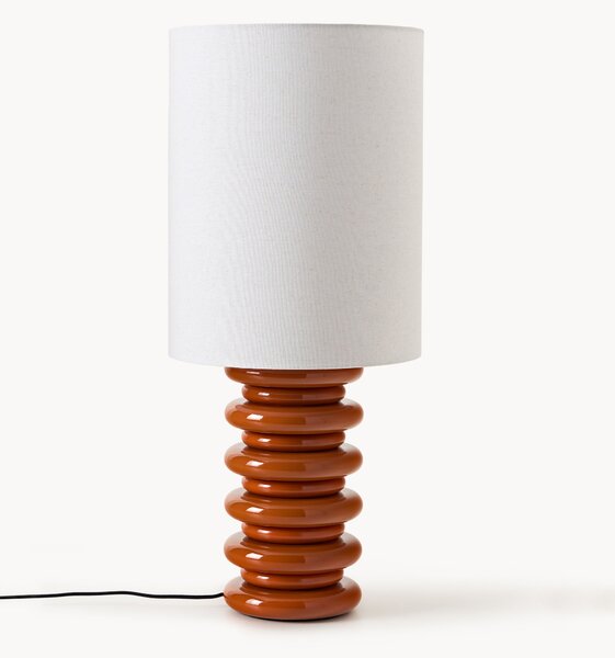 Grande lampada da tavolo con base in legno Nicolas