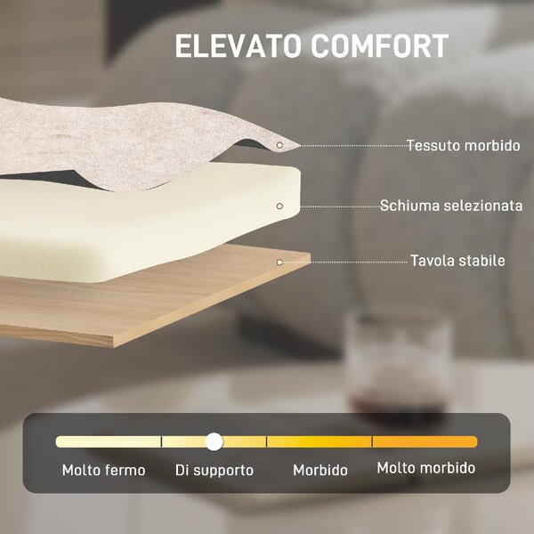 DecHome Poltrona Stile Contemporaneo in Ciniglia Dimensioni 71x63.5x78.5 cm colore Beige