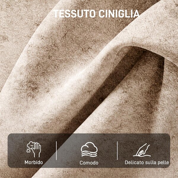 DecHome Poltrona Stile Contemporaneo in Ciniglia Dimensioni 71x63.5x78.5 cm colore Beige