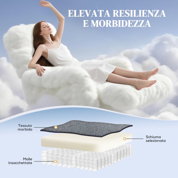 HOMCOM Poltrona Alzapersona Reclinabile con 8 Punti Massaggianti, in Tessuto Effetto Lino, 97x90x102 cm, Grigio