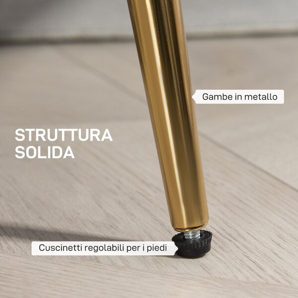 HOMCOM Divanetto 2 Posti in Stile Industrial Chic in Tessuto Effetto Velluto e Metallo, 130x77x77 cm, Rosa