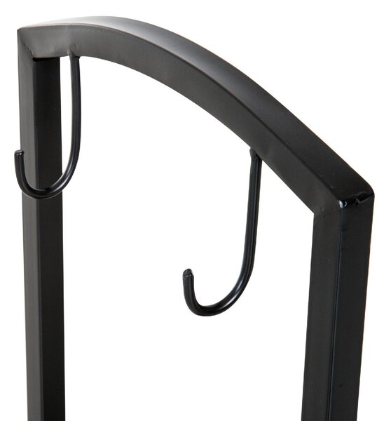 VivaGarden Portalegna con Set Attrezzi Per I lt Camino In Acciaio Nero 40x30x74.5 cm - 8D0143