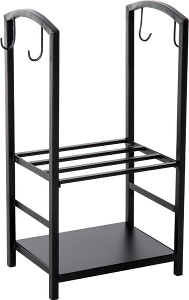 VivaGarden Portalegna con Set Attrezzi Per I lt Camino In Acciaio Nero 40x30x74.5 cm - 8D0143
