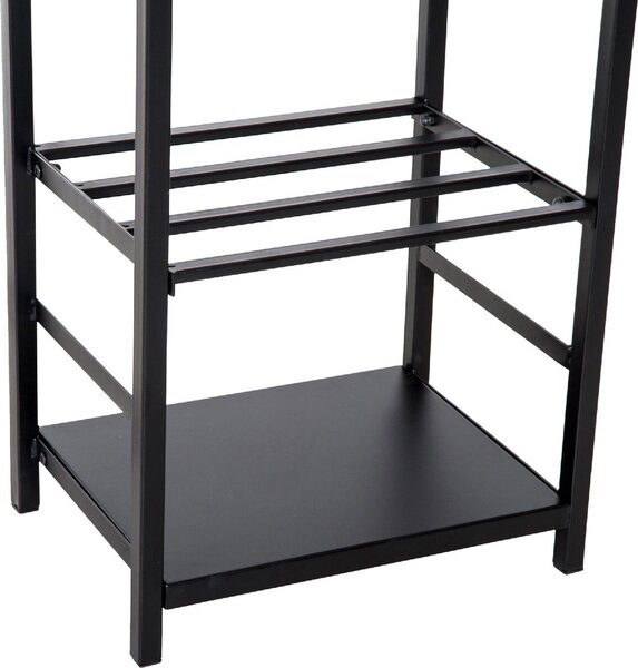 VivaGarden Portalegna con Set Attrezzi Per I lt Camino In Acciaio Nero 40x30x74.5 cm - 8D0143