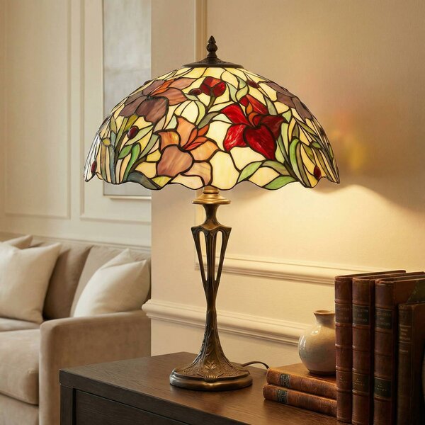 Artistar Lampada da tavolo Tiffany Athina, Multicolore, Soggiorno / Sala da pranzo, Plastica, Tiffany, Lampada da tavolo