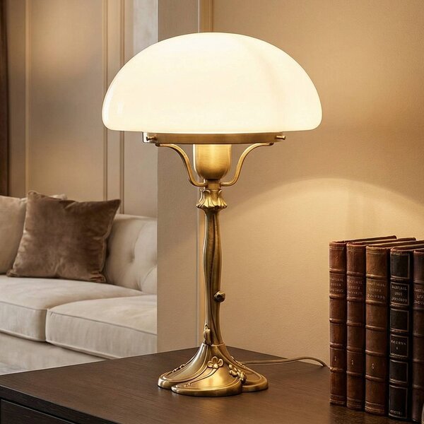 Berliner Messinglampen Lampada da tavolo KATHARINA, Bronzo / Ottone antico, Soggiorno / Sala da pranzo, Ottone, Antico, Lampada da tavolo