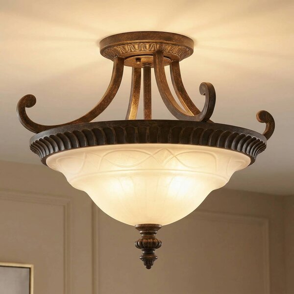 FEISS Plafoniera soffitto DRAWING, dimmerabile, Marrone / Ruggine, Soggiorno / Sala da pranzo, Metallo, Antico, Plafoniera