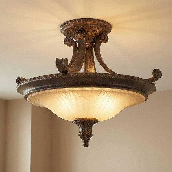 FEISS Plafoniera soffitto Stirling, dimmerabile, Bronzo / Ottone antico, Soggiorno / Sala da pranzo, Metallo, Antico, Plafoniera