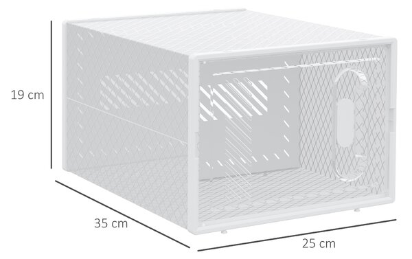HOMCOM Scarpiera Modulare in PP con 8 Cubi Contenitori e Porta Magnetica, 25x35x19 cm, Bianco e Trasparente | Aosom Italy