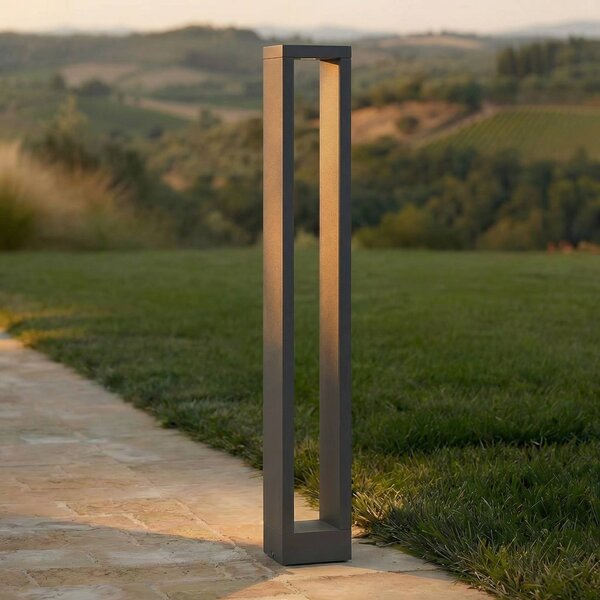 Lampioncino da giardino Jupp Lucande, Nero, Alluminio, Moderno, Lampada LED da esterni