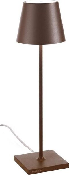 Lampada da Tavolo Poldina Corten 230V con spina LED Dimmerabile 11x38 cm - Design Moderno in Alluminio